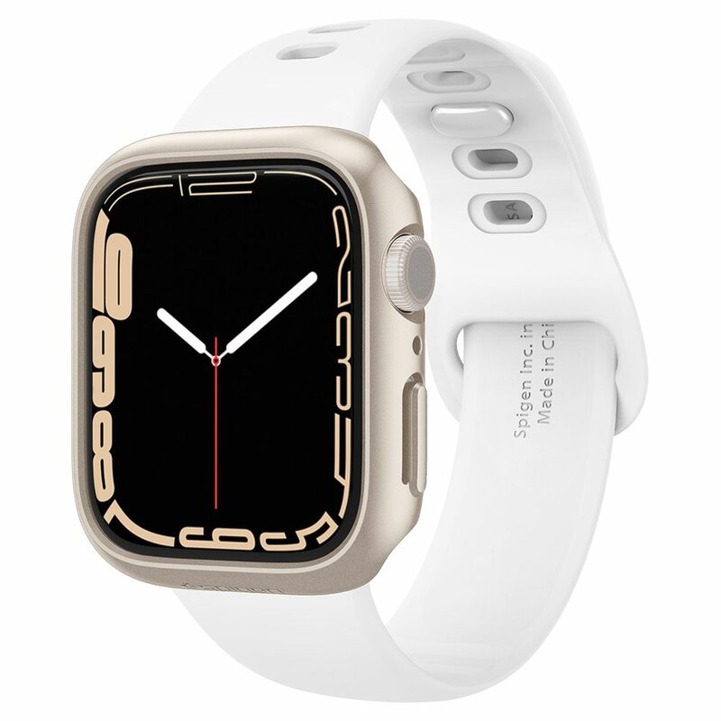 Husa Apple Watch 7 41mm Spigen Thin Fit, crem