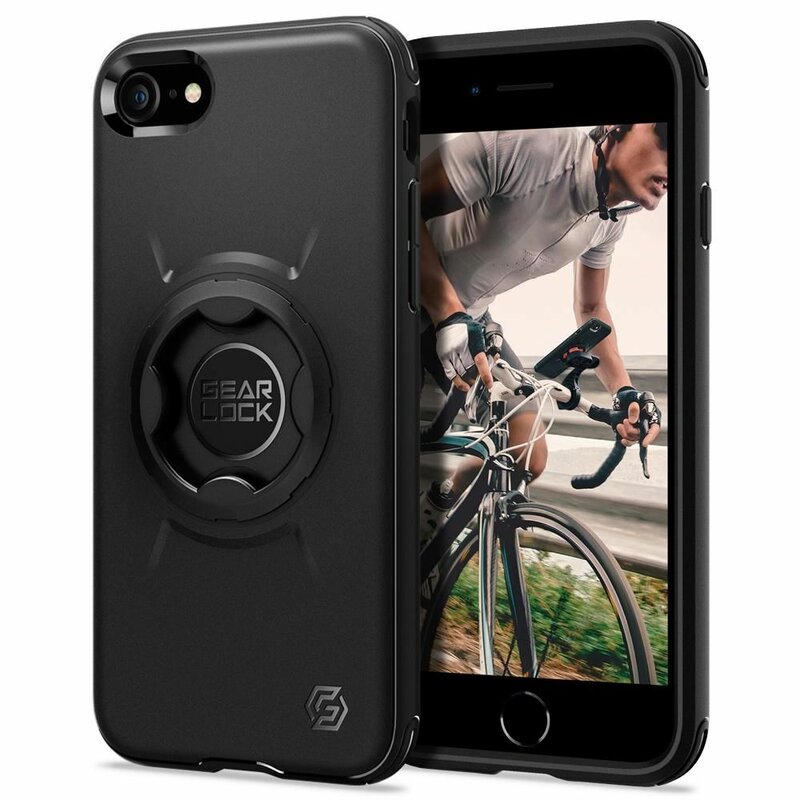 Husa suport bicicleta iPhone SE 2, SE 2020 Spigen Gearlock Bike Mount, negru