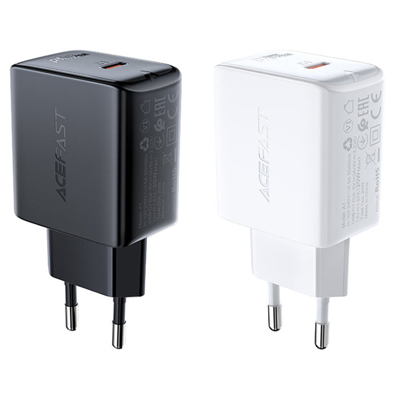 Incarcator Fast Charging Samsung tip C Acefast A1 PD20W, alb