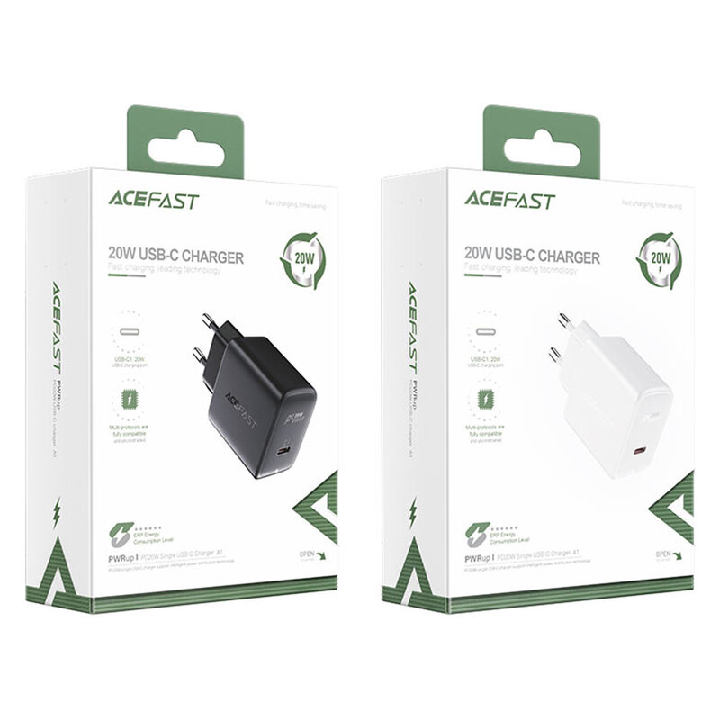 Incarcator Fast Charging Samsung tip C Acefast A1 PD20W, alb