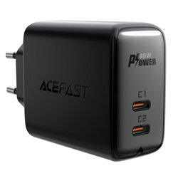 Incarcator Fast Charging 2x USB-C Acefast A9 PD40W, negru