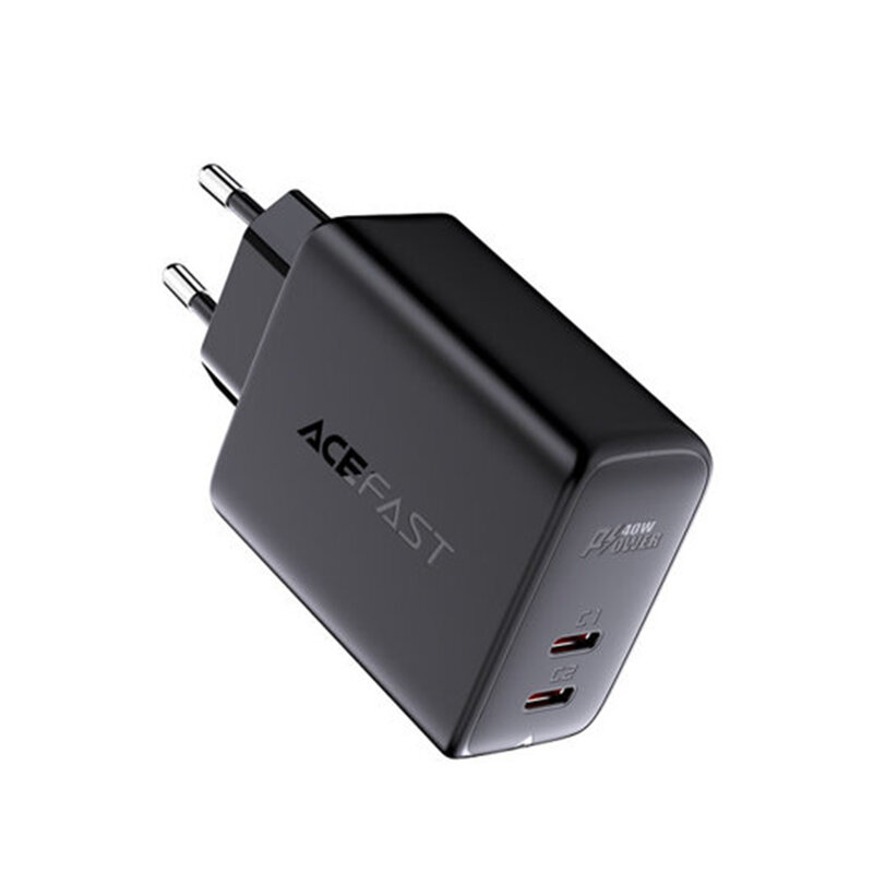 Incarcator Fast Charging 2x USB-C Acefast A9 PD40W, alb
