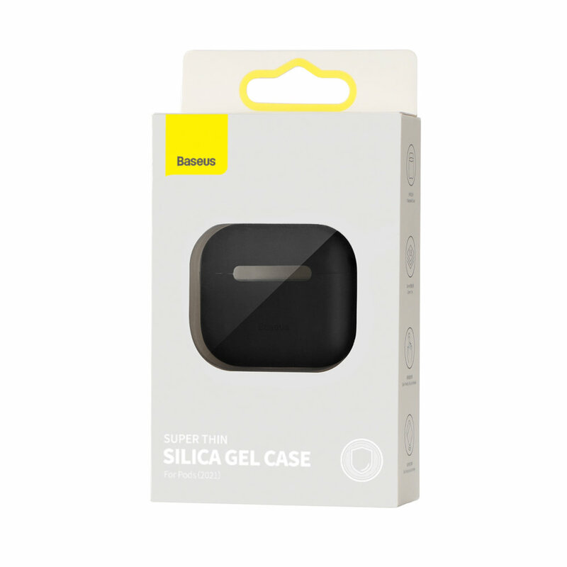 Husa Airpods 3 Baseus Super Thin Silica Gel, negru, WIAPPOD-CBZ01