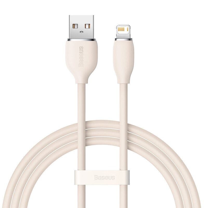 Cablu de date USB la Lightning Baseus 2.4A, 1.2m, roz, CAGD000004