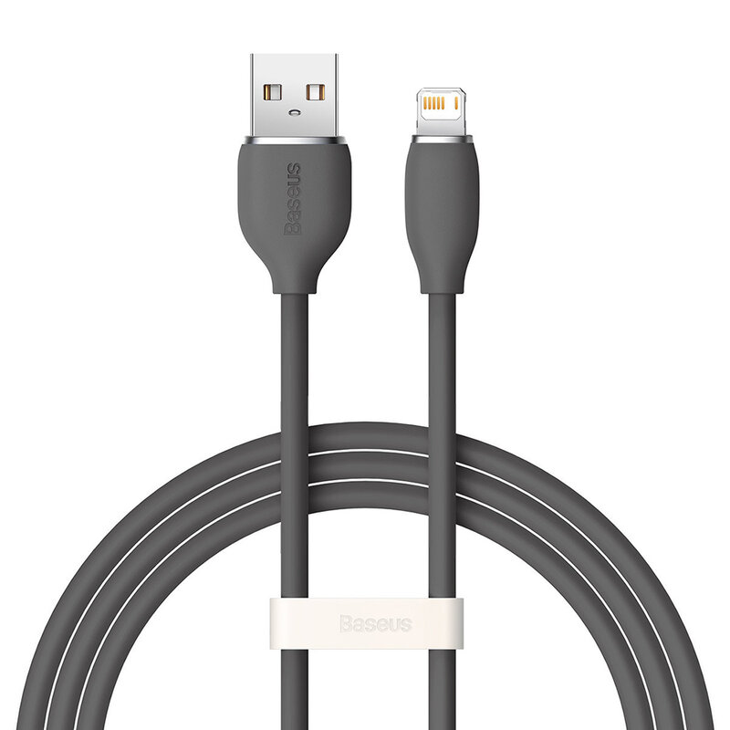 Cablu de date USB la Lightning Baseus 2.4A, 2m, negru, CAGD000101