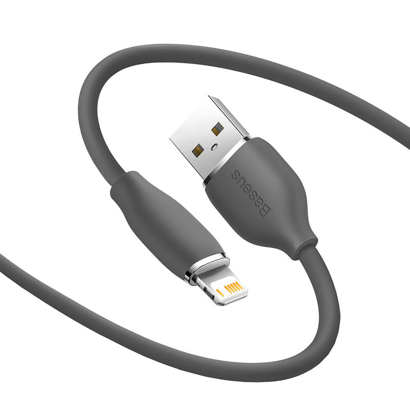 Cablu de date USB la Lightning Baseus 2.4A, 2m, negru, CAGD000101