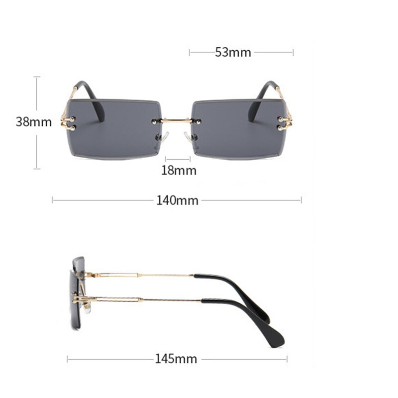 Ochelari de soare dreptunghiulari fara rama unisex Techsuit, 16031-C2