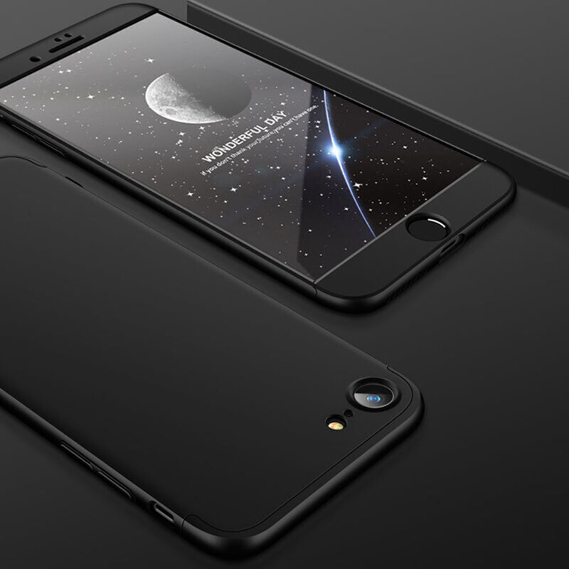 [Pachet 360°] Husa + folie iPhone SE 3, SE 2022 GKK Original, negru