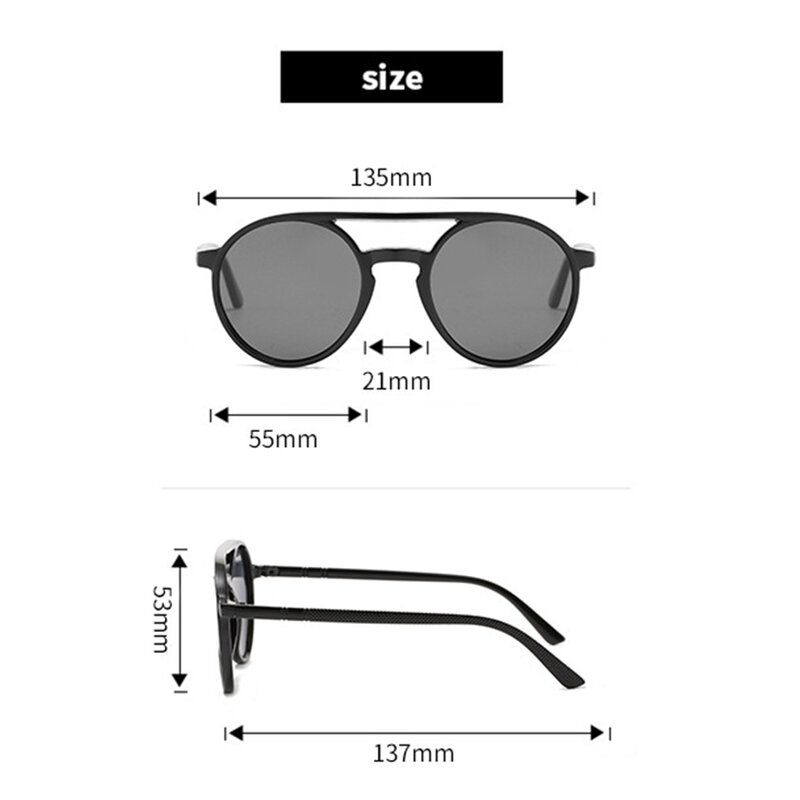 Ochelari de soare rotunzi unisex Techsuit, JB3851-C5