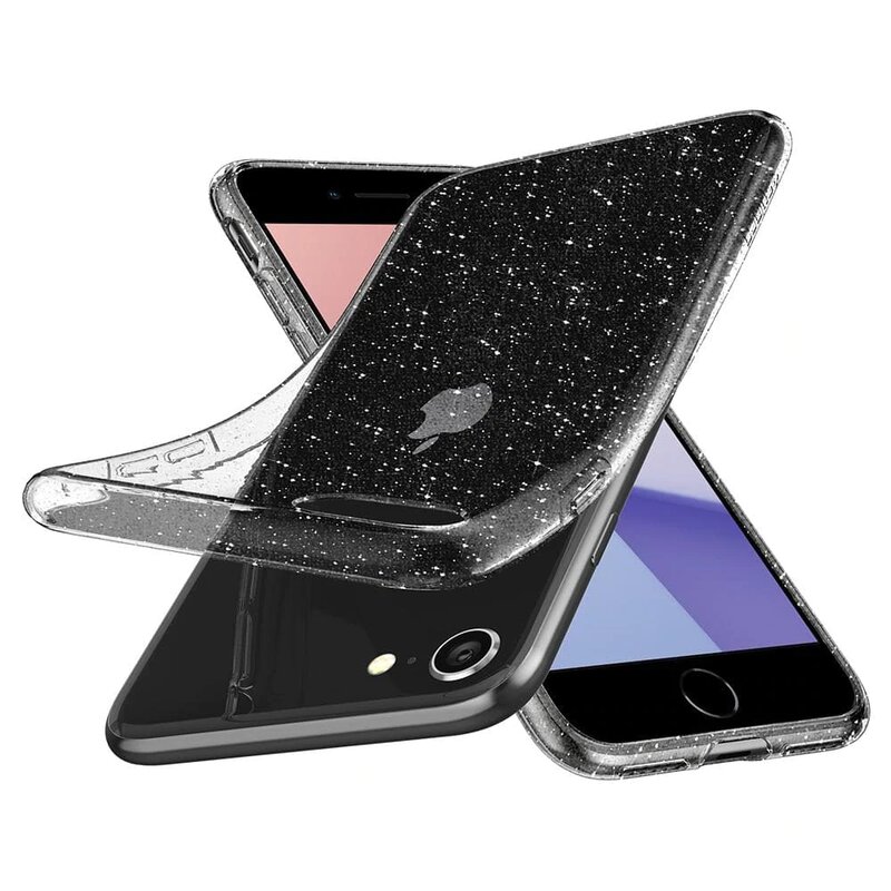 Husa iPhone SE 3, SE 2022 Spigen Liquid Crystal Glitter, Crystal Quartz