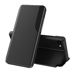 Husa iPhone SE 3, SE 2022 Eco Leather View flip tip carte, negru