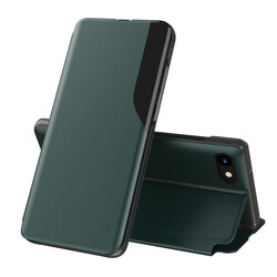 Husa iPhone SE 3, SE 2022 Eco Leather View flip tip carte, verde