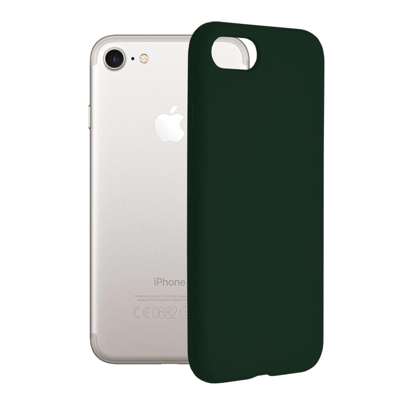 Husa iPhone 8 Techsuit Soft Edge Silicone, verde inchis