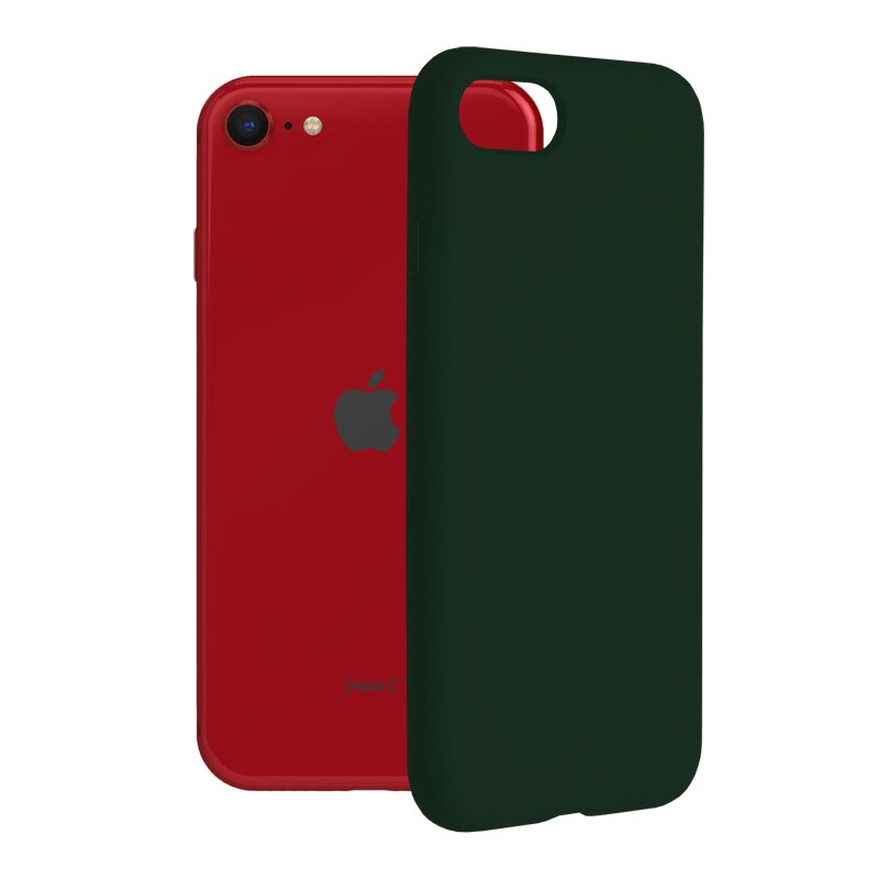 Husa iPhone SE 2, SE 2020 Techsuit Soft Edge Silicone, verde inchis