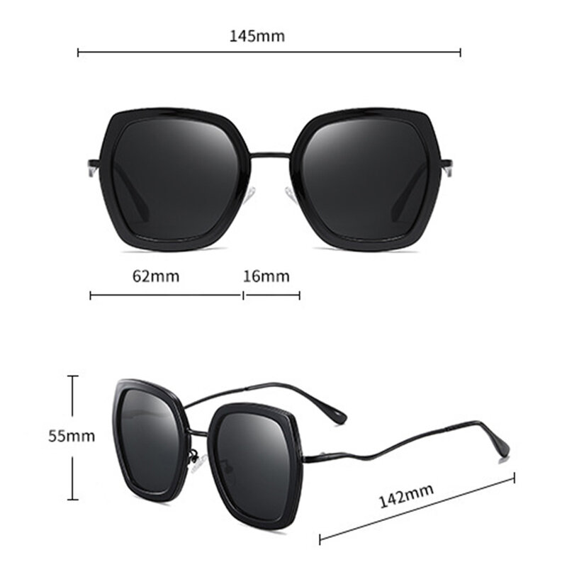 Ochelari hexagonali de soare dama polarizati Techsuit, WD2207-T1-1