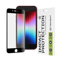 Folie sticla iPhone SE 3, SE 2022 Techsuit 111D Full Glue Full Cover, negru
