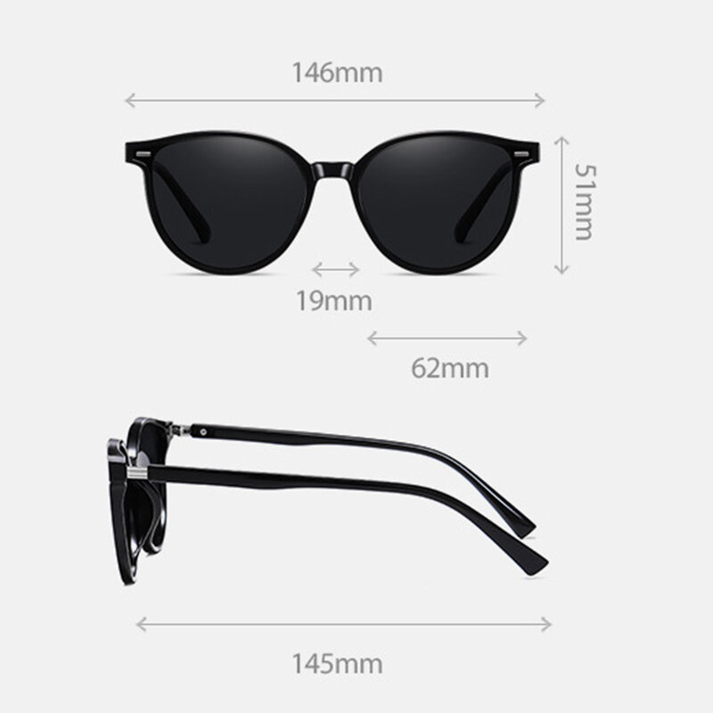 Ochelari de soare rotunzi polarizati unisex Techsuit, WD116-P001