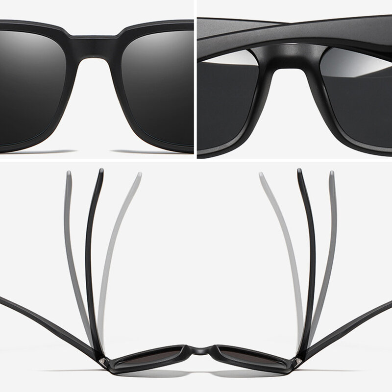 Ochelari de soare dreptunghiulari polarizati barbati Techsuit, maro, MM99