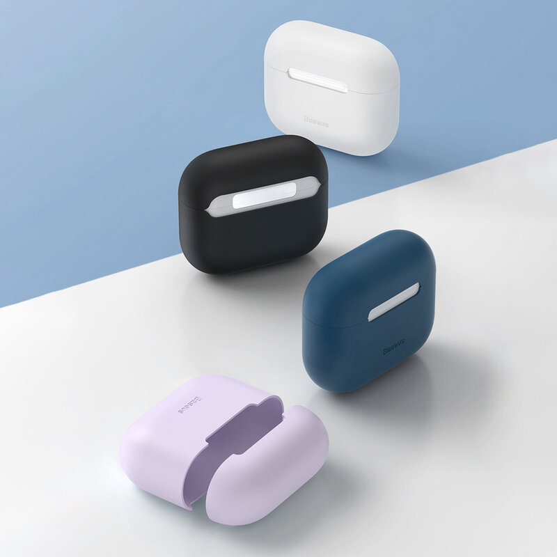 Husa Airpods 3 Baseus Super Thin Silica Gel, alb, WIAPPOD-CBZ02
