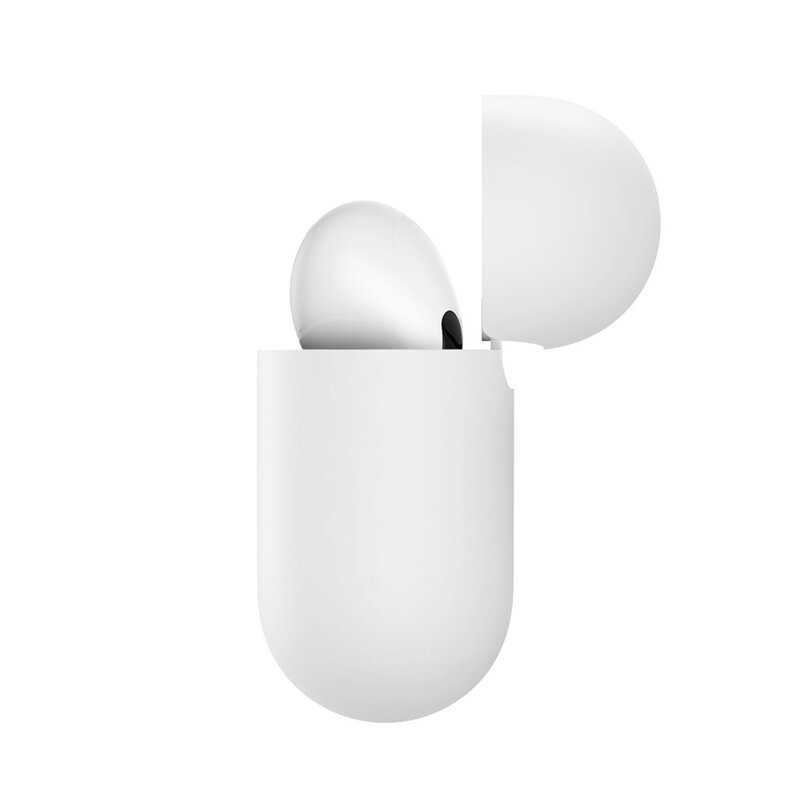 Husa Airpods 3 Baseus Super Thin Silica Gel, alb, WIAPPOD-CBZ02
