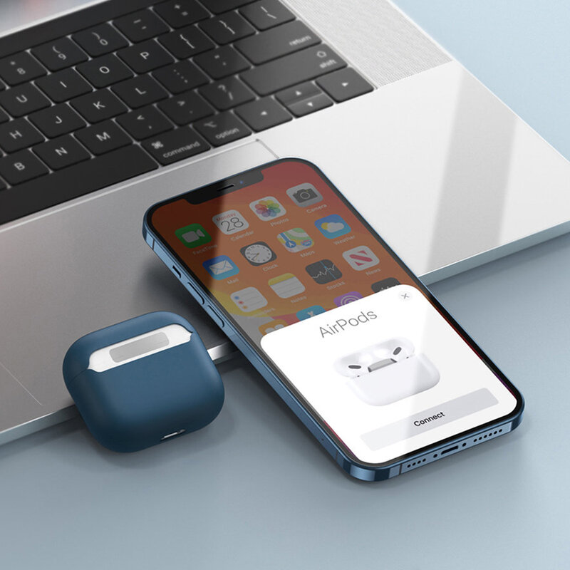 Husa Airpods 3 Baseus Super Thin Silica Gel, alb, WIAPPOD-CBZ02