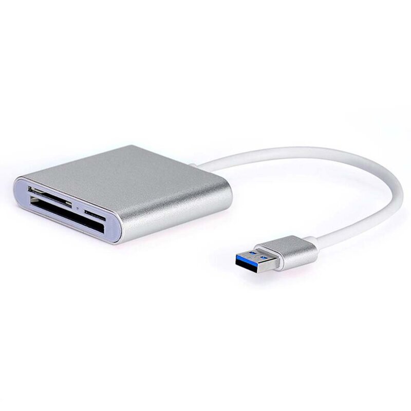 Card reader Micro SD, SD, CF la USB 3.0, argintiu, CR10