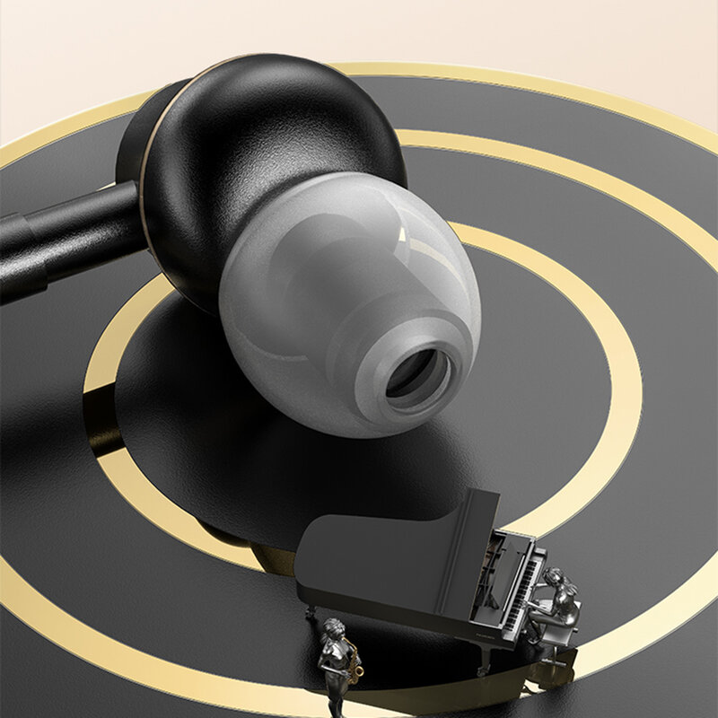 Casti in-ear cu fir si microfon Type-C USAMS, negre, EP-43