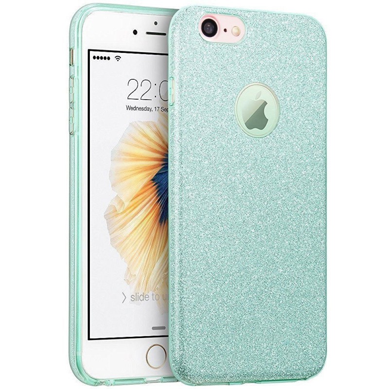 Husa iPhone 6, 6S Color TPU Sclipici - Albastru