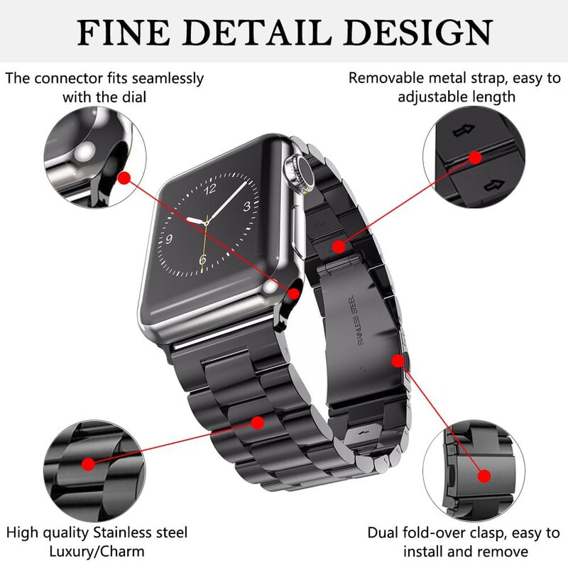 Curea Apple Watch 1 38mm Techsuit, negru, W036