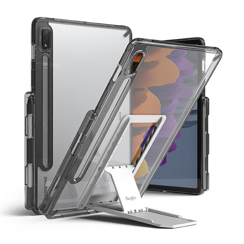 Husa Samsung Galaxy Tab S7 Ringke Fusion, suport birou, fumuriu