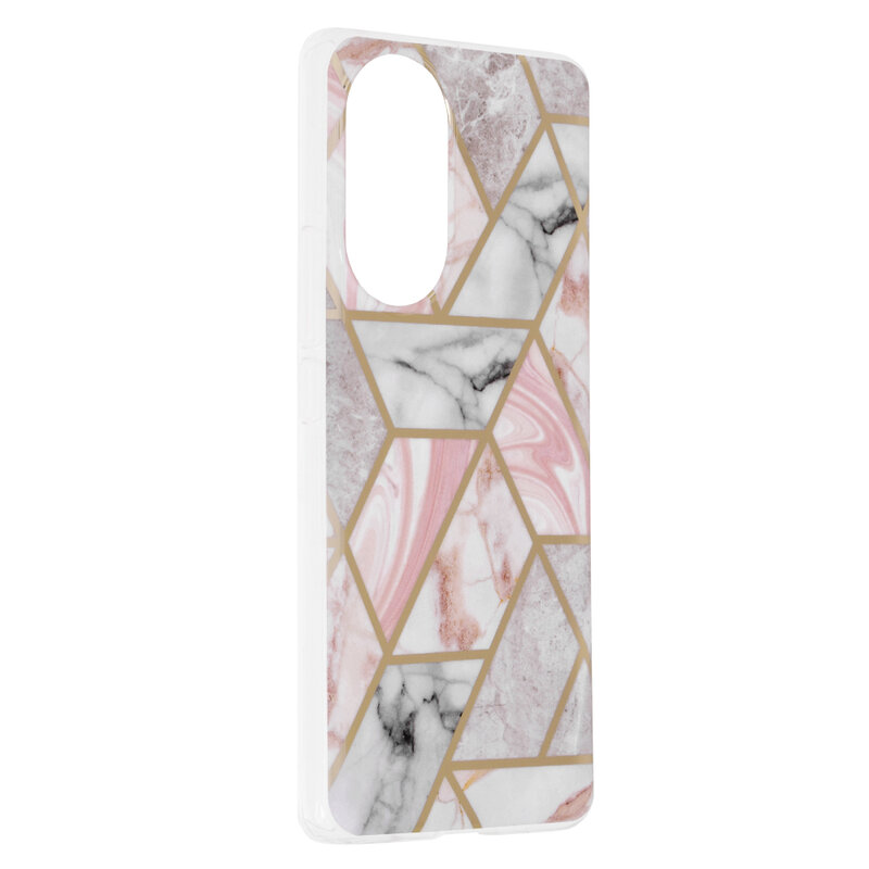 Husa Huawei nova 9 Techsuit Marble, roz