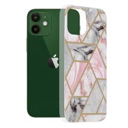 Husa iPhone 12 Techsuit Marble, roz