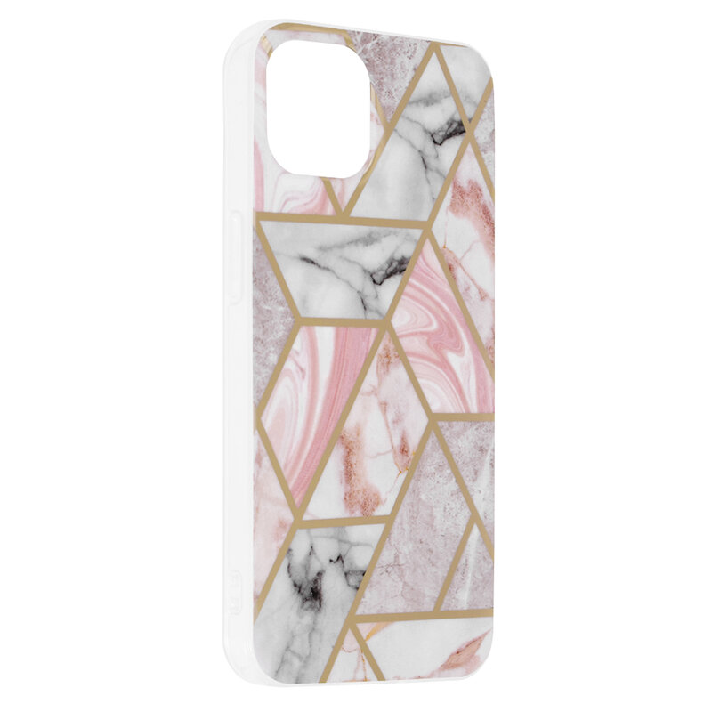 Husa iPhone 13 Techsuit Marble, roz