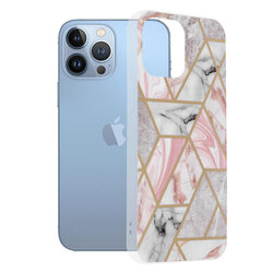 Husa iPhone 13 Pro Max Techsuit Marble, roz