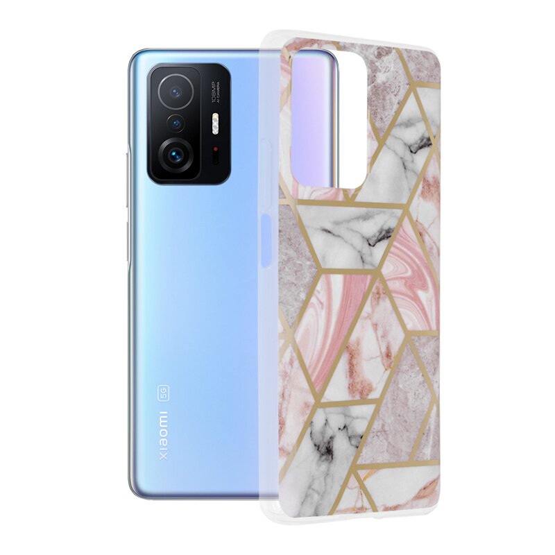Husa Xiaomi 11T Techsuit Marble, roz