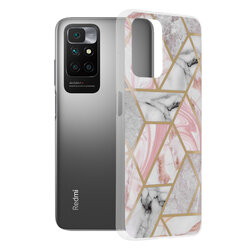 Husa Xiaomi Redmi 10 Techsuit Marble, roz