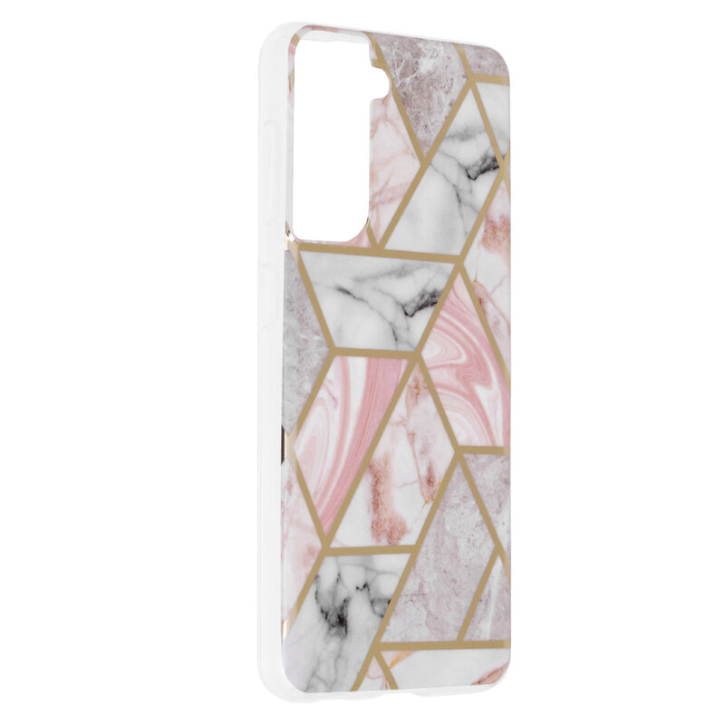 Husa Samsung Galaxy S21 5G Techsuit Marble, roz