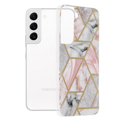 Husa Samsung Galaxy S22 5G Techsuit Marble, roz