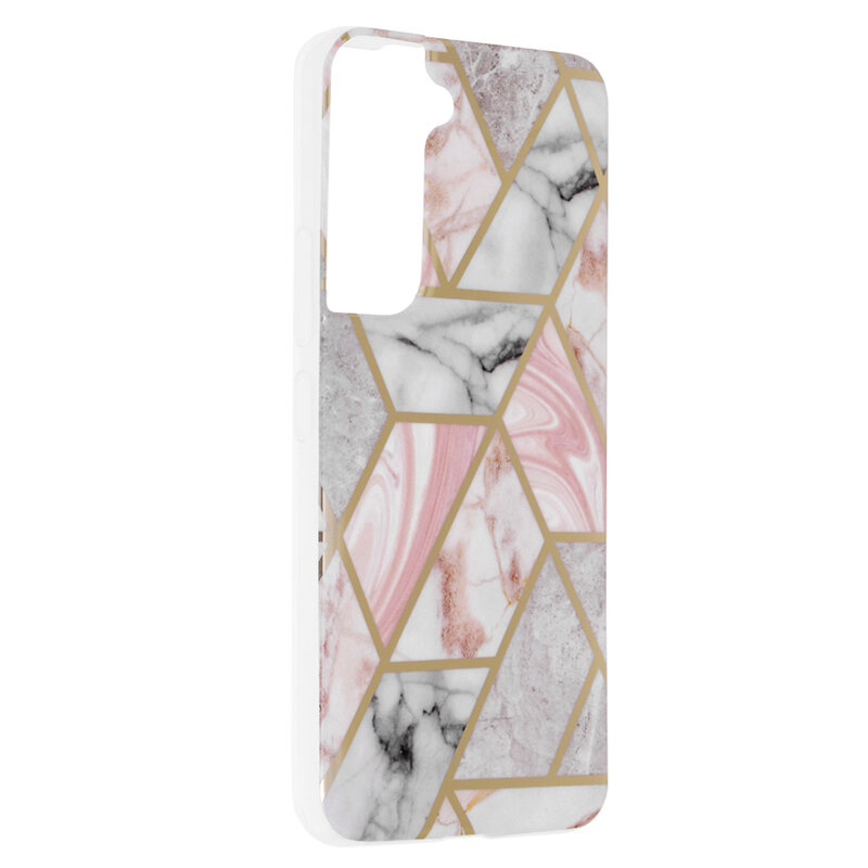 Husa Samsung Galaxy S22 5G Techsuit Marble, roz