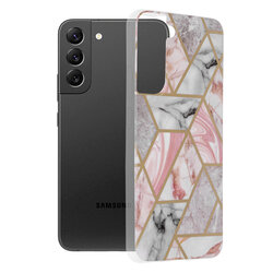 Husa Samsung Galaxy S22 Plus 5G Techsuit Marble, roz