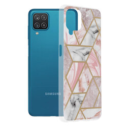 Husa Samsung Galaxy A12 Techsuit Marble, roz