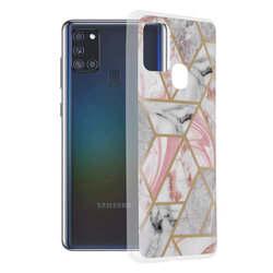 Husa Samsung Galaxy A21s Techsuit Marble, roz