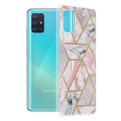 Husa Samsung Galaxy A51 4G Techsuit Marble, roz