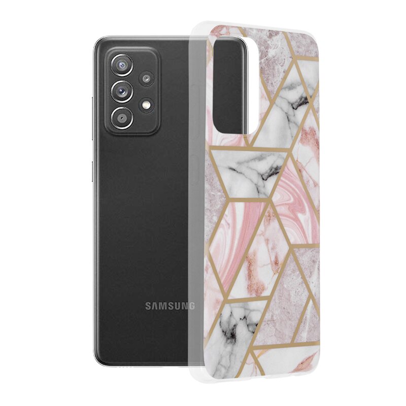 Husa Samsung Galaxy A52 4G Techsuit Marble, roz