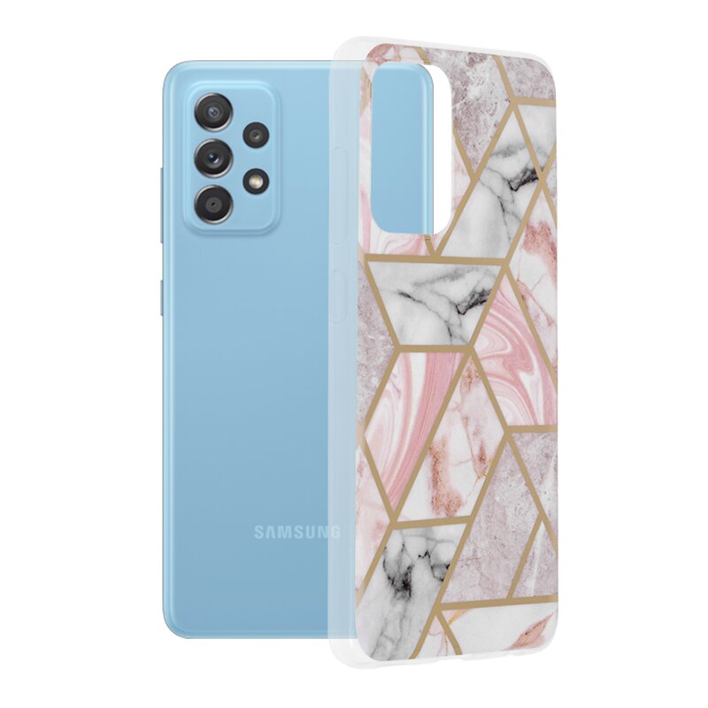 Husa Samsung Galaxy A52 5G Techsuit Marble, roz