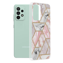 Husa Samsung Galaxy A52s 5G Techsuit Marble, roz