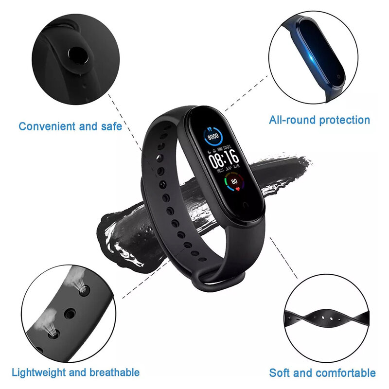 [Pachet husa + curea] Xiaomi Mi Band 5 Techsuit, rosu inchis, W013