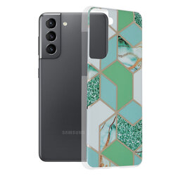 Husa Samsung Galaxy S21 5G Techsuit Marble, verde
