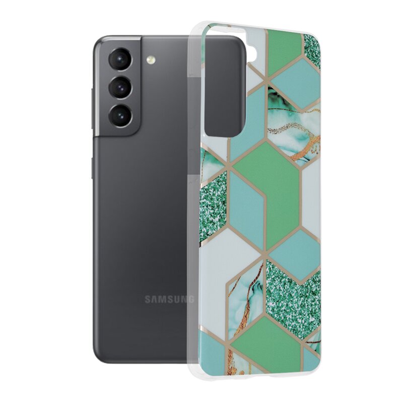 Husa Samsung Galaxy S21 5G Techsuit Marble, verde