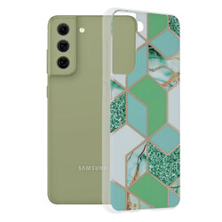Husa Samsung Galaxy S21 FE 5G Techsuit Marble, verde